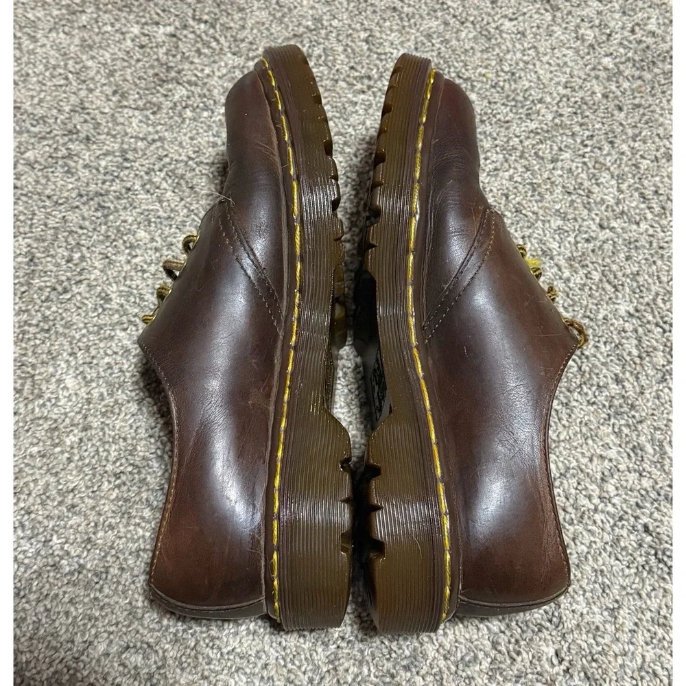 Vintage Dr Martens 4 Eye Brown Leather Oxford Shoes Made in England UK 6